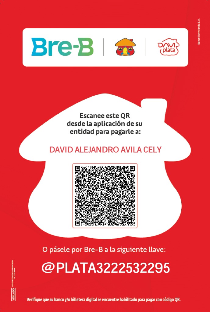 Código QR Daviplata Bre-B David Alejandro Avila Cely